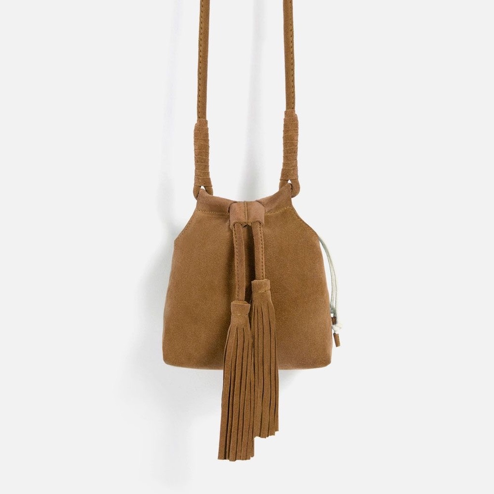 Zara suede crossbody bag
